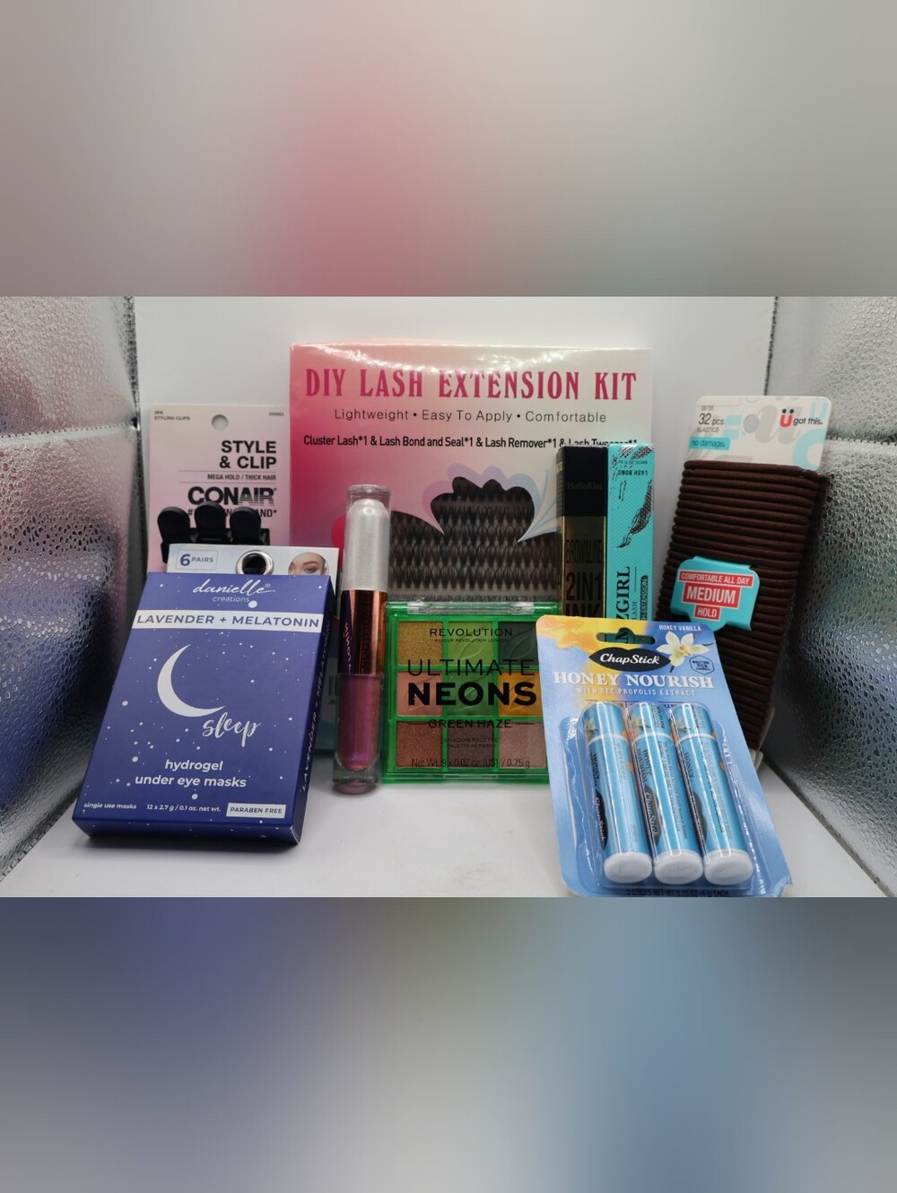 Lashes, Lids & Lips Bundle Eyelashes Glue Eyeliner Brow ChapStick Under Eye Gels